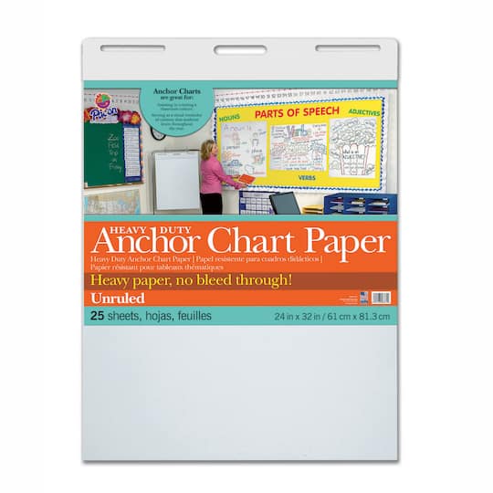 Unruled Heavy Duty Anchor Chart Paper, 24&#x22; x 32&#x22;, 25 Sheets